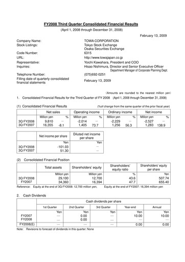 Thumbnail TOWA Corporation Quarterly Report 2008-q3