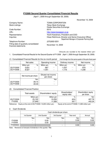 Thumbnail TOWA Corporation Quarterly Report 2009-q2