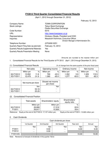 Thumbnail TOWA Corporation Quarterly Report 2012-q3