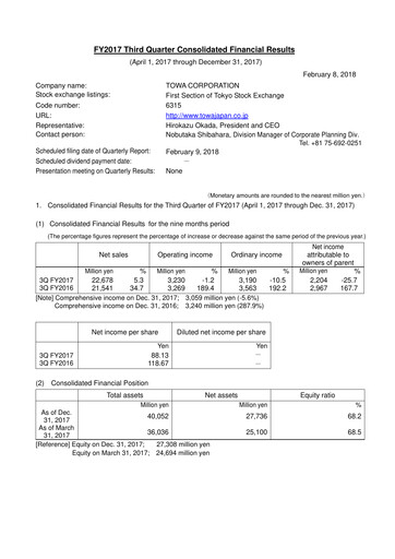 Thumbnail TOWA Corporation Quarterly Report 2017-q3