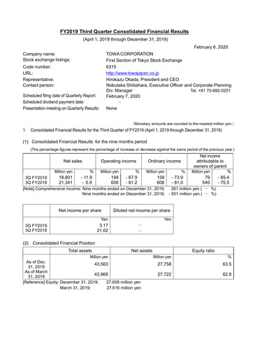 Thumbnail TOWA Corporation Quarterly Report 2019-q3