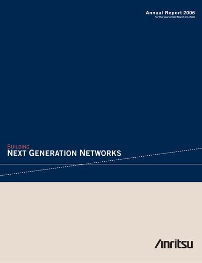 Thumbnail Anritsu Corporation Annual Report 2006