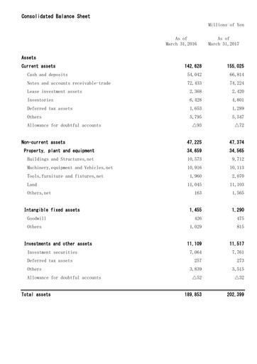 Miniature Mitani Corporation Bilan financier fy2017