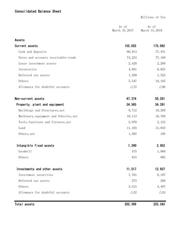 Miniature Mitani Corporation Bilan financier fy2018
