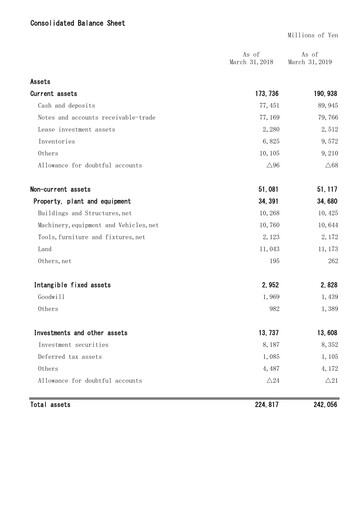 Miniature Mitani Corporation Bilan financier fy2019