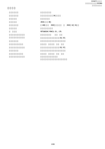 Thumbnail Mitsubishi Pencil Financial Report 2022