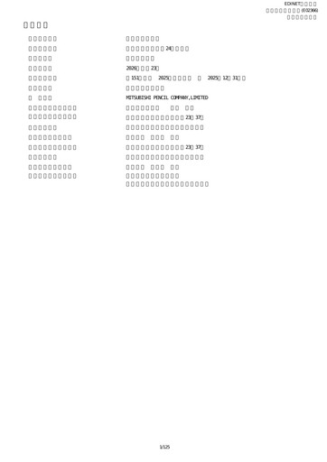 Thumbnail Mitsubishi Pencil Financial Report 2025
