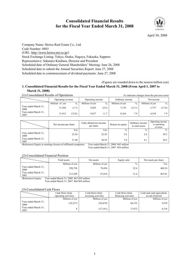 Thumbnail Heiwa Real Estate Financial Statement fy2008