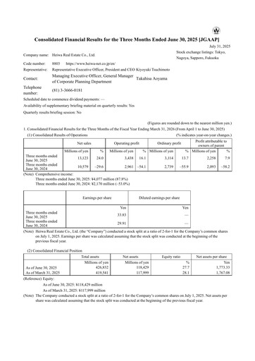 Thumbnail Heiwa Real Estate Quarterly Report 2025-q1