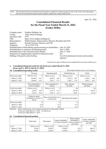 Thumbnail Simplex Holdings Financial Statement fy2024