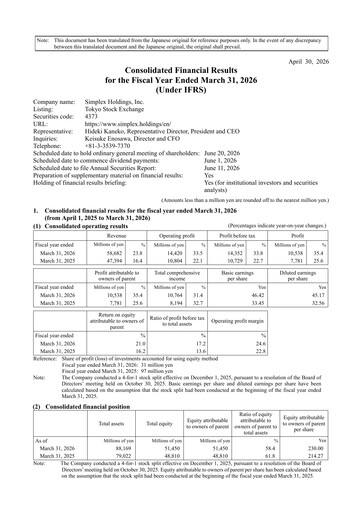 Thumbnail Simplex Holdings Financial Statement fy2026