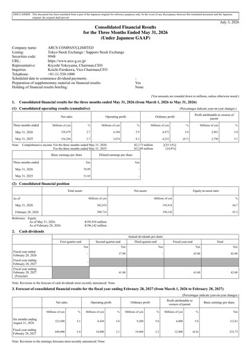 Thumbnail ARCS Company Limited Quarterly Report fy2027-q1