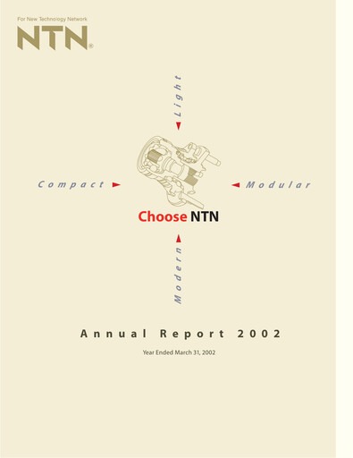 Miniature NTN Corporation Rapport annuel 2002