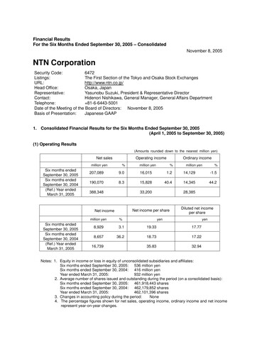 Thumbnail NTN Corporation Half-year Report 2005-h1