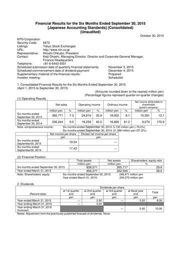 Thumbnail NTN Corporation Half-year Report 2015-h1