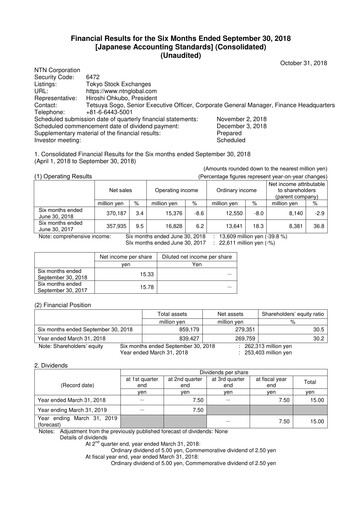 Thumbnail NTN Corporation Half-year Report 2018-h1