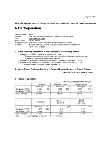 Thumbnail NTN Corporation Quarterly Report 2004-q1