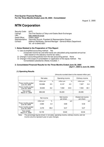 Thumbnail NTN Corporation Quarterly Report 2005-q1