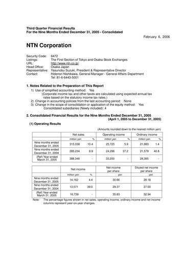 Thumbnail NTN Corporation Quarterly Report 2005-q3