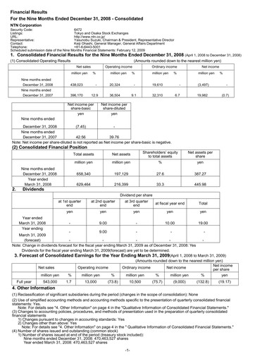 Thumbnail NTN Corporation Quarterly Report 2008-q3