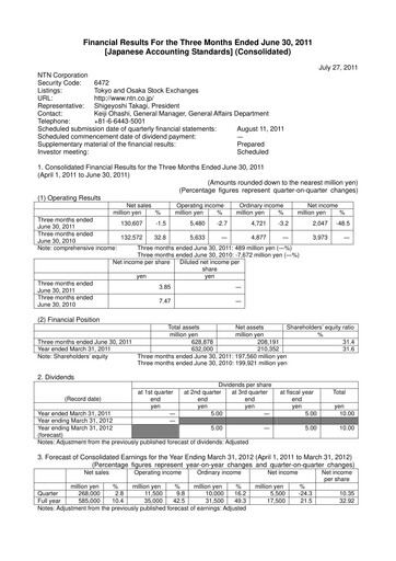 Thumbnail NTN Corporation Quarterly Report 2011-q1