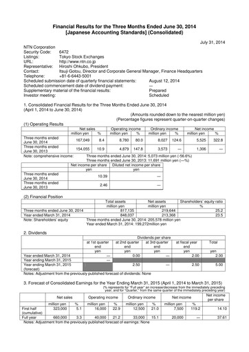 Thumbnail NTN Corporation Quarterly Report 2014-q1