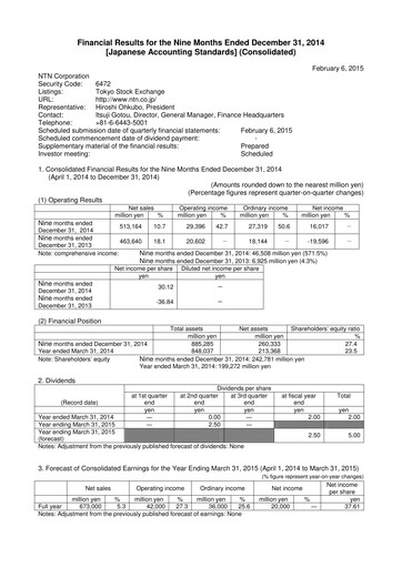 Thumbnail NTN Corporation Quarterly Report 2014-q3