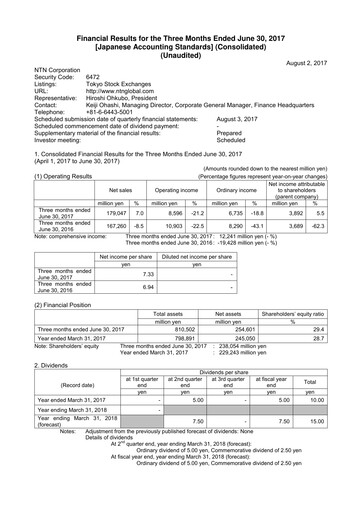 Thumbnail NTN Corporation Quarterly Report 2017-q1