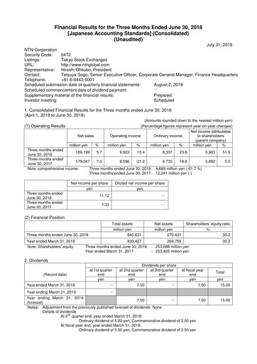 Thumbnail NTN Corporation Quarterly Report 2018-q1