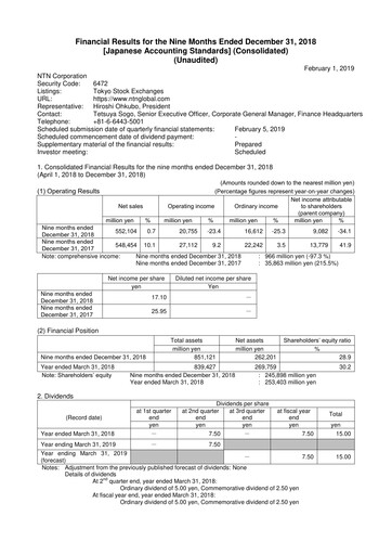 Thumbnail NTN Corporation Quarterly Report 2018-q3