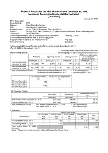 Thumbnail NTN Corporation Quarterly Report 2019-q3