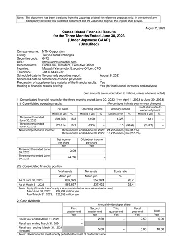 Thumbnail NTN Corporation Quarterly Report 2023-q1