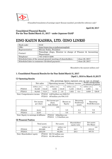 Thumbnail Iino Kaiun Kaisha Financial Statement fy2016