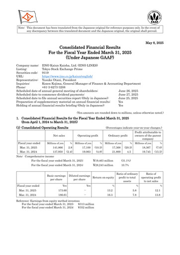 Thumbnail Iino Kaiun Kaisha Financial Statement fy2024