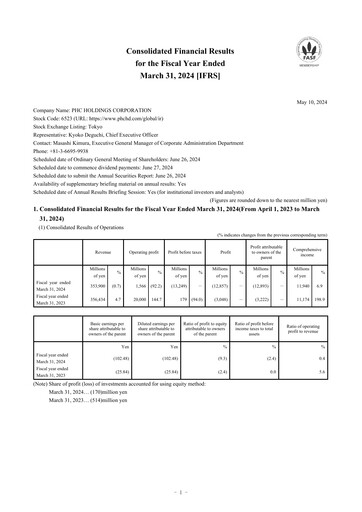 Thumbnail PHC Holdings Corporation Financial Statement fy2023