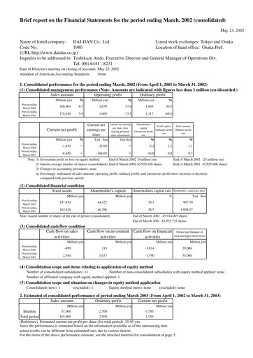 Thumbnail Dai-Dan Financial Statement fy2001