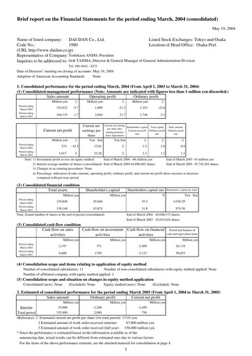 Thumbnail Dai-Dan Financial Statement fy2003