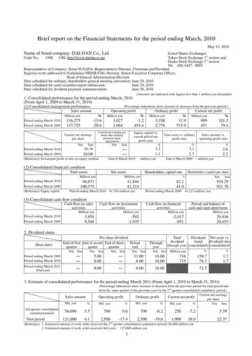 Thumbnail Dai-Dan Financial Statement fy2009