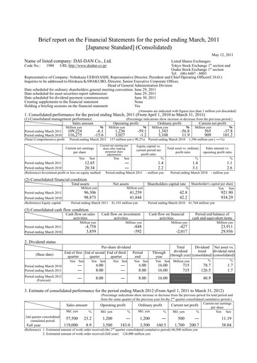 Thumbnail Dai-Dan Financial Statement fy2010