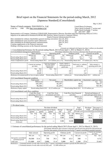 Thumbnail Dai-Dan Financial Statement fy2011