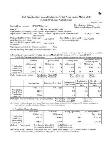 Thumbnail Dai-Dan Financial Statement fy2017