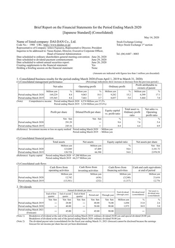 Thumbnail Dai-Dan Financial Statement fy2019
