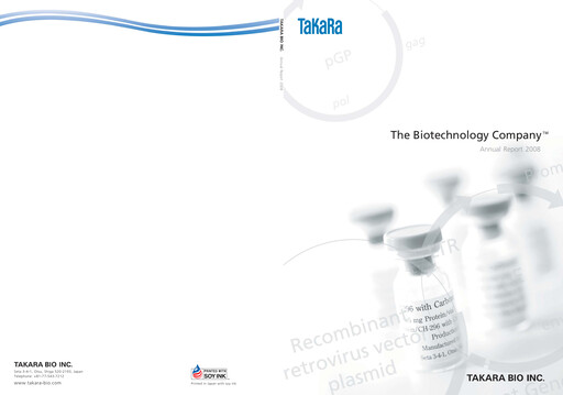 Vorschaubild Takara Bio Jahresbericht 2008