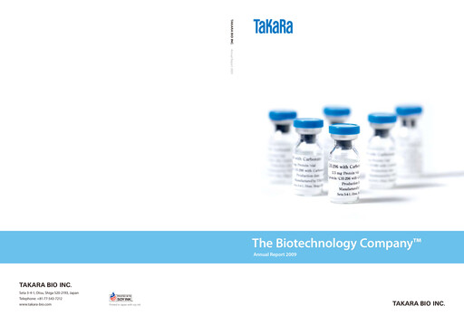 Vorschaubild Takara Bio Jahresbericht 2009