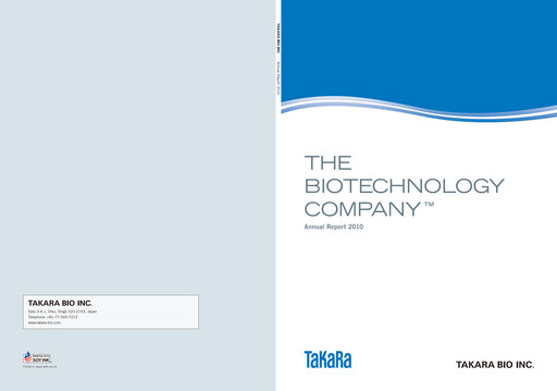 Vorschaubild Takara Bio Jahresbericht 2010
