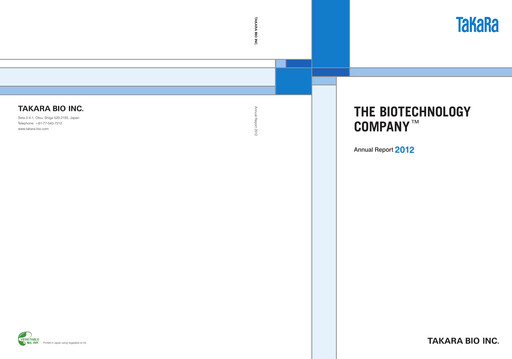 Vorschaubild Takara Bio Jahresbericht 2012