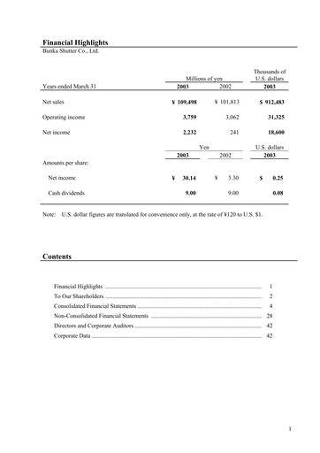 Thumbnail Bunka Shutter Financial Statement fy2003