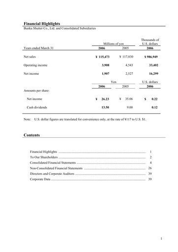 Thumbnail Bunka Shutter Financial Statement fy2006