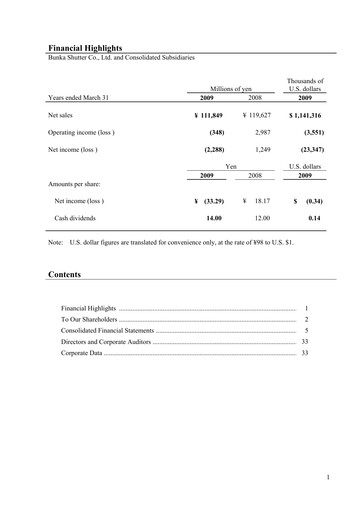 Thumbnail Bunka Shutter Financial Statement fy2009