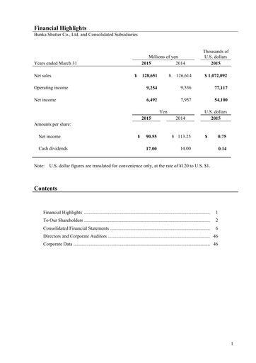 Thumbnail Bunka Shutter Financial Statement fy2015